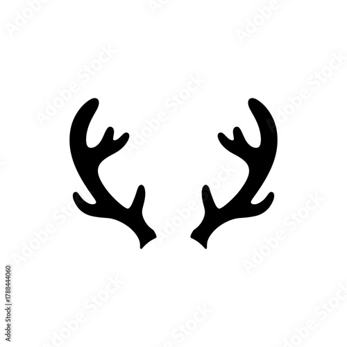 Rudolph antlers silhouette vector flat illustration design.