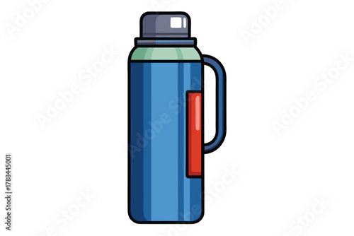 thermos bottle on white background