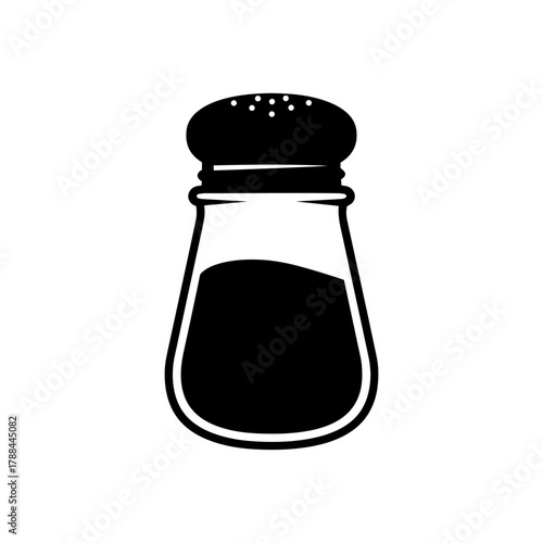Salt shaker silhouette vector flat illustration design.