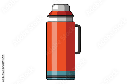 thermos bottle on white background