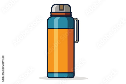thermos bottle on white background