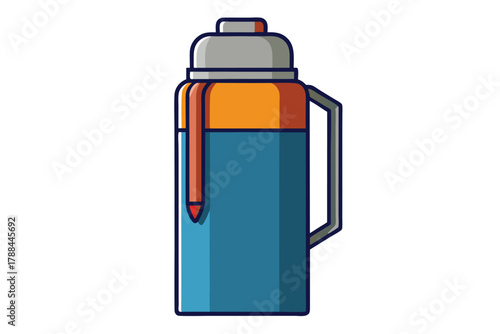 thermos bottle on white background