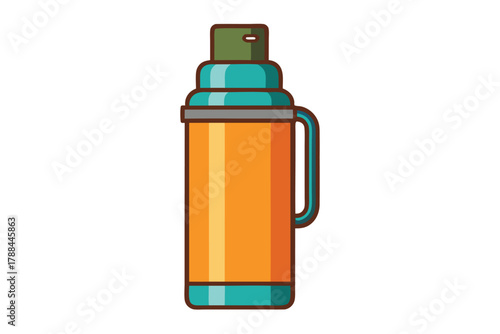 thermos bottle on white background