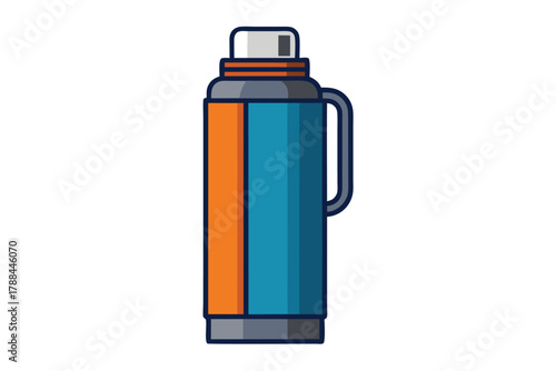 thermos bottle on white background