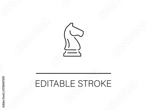 Strategic knight chess piece, perfect for an elegant logo design or a modern business icon, demonstrating strategy and intelligence in a minimal style.