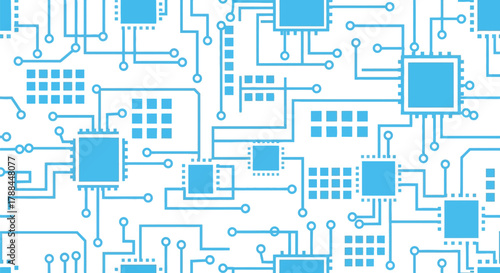 Blue circuit board background technology and electronic design editable vector