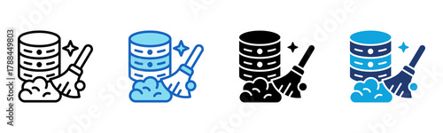 Data Cleaning icon Multi Style Vector Illustration