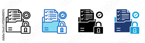 File Security icon Multi Style Vector Illustration