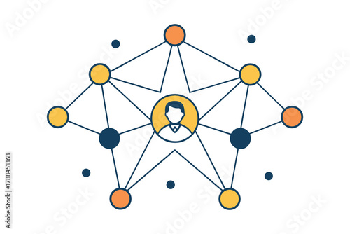 Global Human Neural Network Vector Illustration on White Background