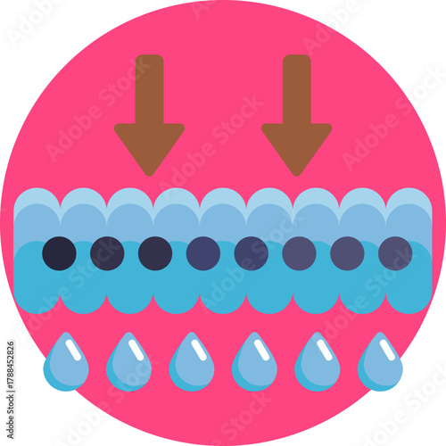 Represents a fabric layer that blocks water while allowing air or moisture vapor to pass through.