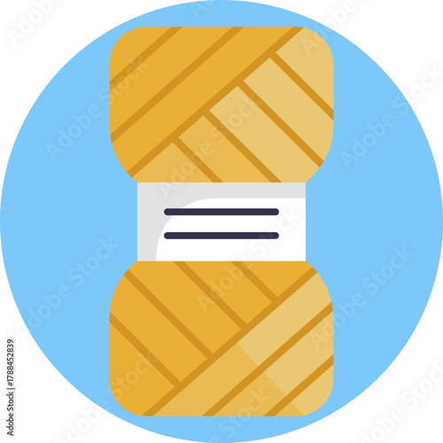 A ball of yarn representing threads used for knitting or weaving fabrics.