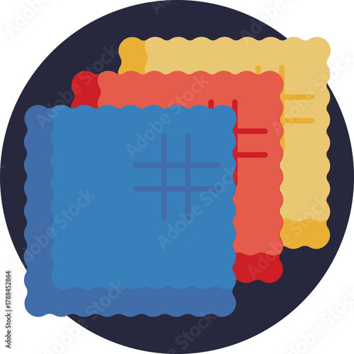 Represents multiple fabric layers for added warmth or insulation.