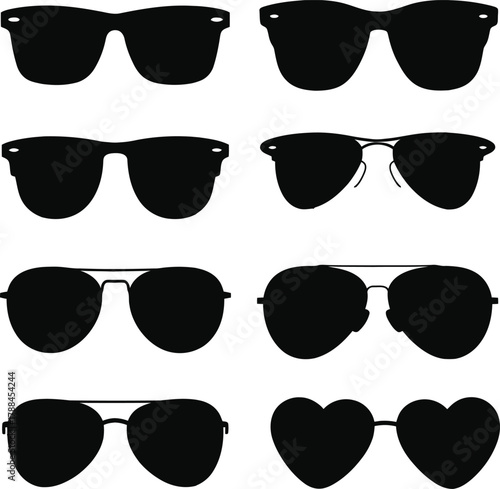 Collection of diverse silhouette sunglasses on a white background