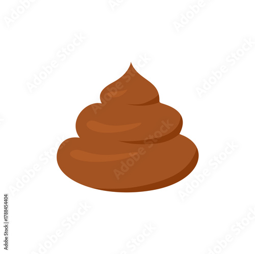 Feces Icon, Simple Poop Brown Color Feces Icon Flat Cartoon. Vector Illustration