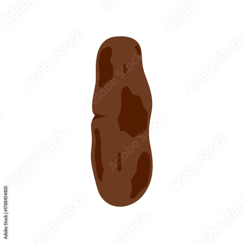 Feces Icon, Simple Poop Brown Color Feces Icon Flat Cartoon. Vector Illustration