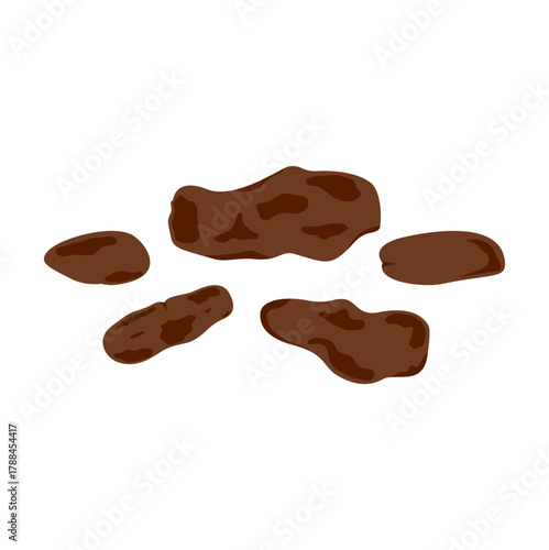 Feces Icon, Simple Poop Brown Color Feces Icon Flat Cartoon. Vector Illustration