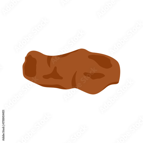 Feces Icon, Simple Poop Brown Color Feces Icon Flat Cartoon. Vector Illustration