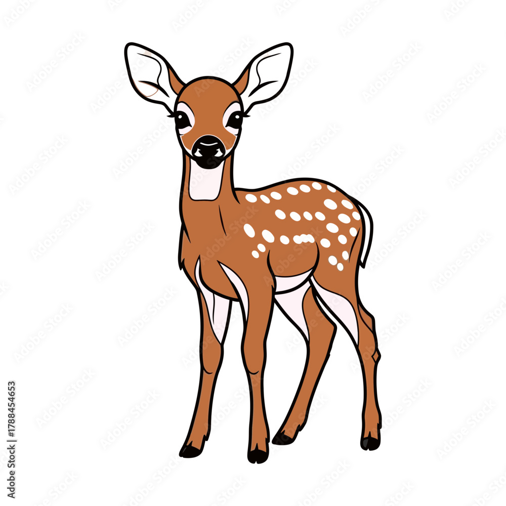 Fototapeta premium A baby Deer Vector Illustration/