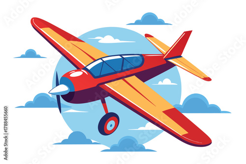 skywriting plane on white background