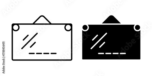 Educational out line icon, Chalkboard Icon for Education, Teaching, and Classroom Design