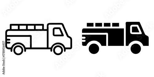 Fire Truck Icon for Emergency, Rescue, and Safety Design