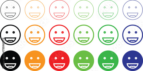 Laugh Happy Smile Icon. Vector Laugh Emot Emots Icon. cartoon Laughing Smiley vector Icon