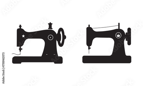 Sewing Machine Silhouette. Vector illustration