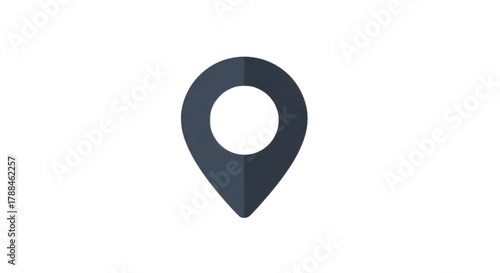 A stylized location pin on a solid black background, suggesting navigation and destinations.