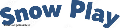Snow angel illustration with the words "Snow Play" on a light blue background