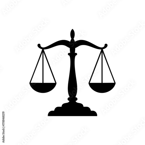 Simple scales of justice silhouette vector flat illustration design.