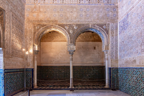 Interiors of Nasrid palace in Alhambra, Granada, Spain