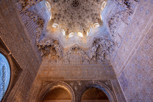 Hall of Abencerrajes in Nasrid palace in Alhambra, Granada, Spain