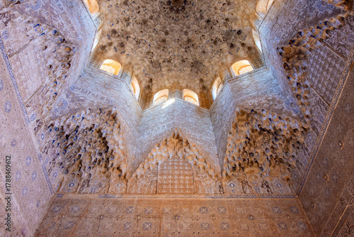 Hall of Abencerrajes in Nasrid palace in Alhambra, Granada, Spain