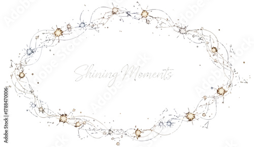 Elegant sparkling frame with stars and flowing lines for festive celebrations