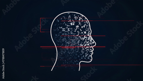 Digital Identity Glitch Abstract AI Profile Concept