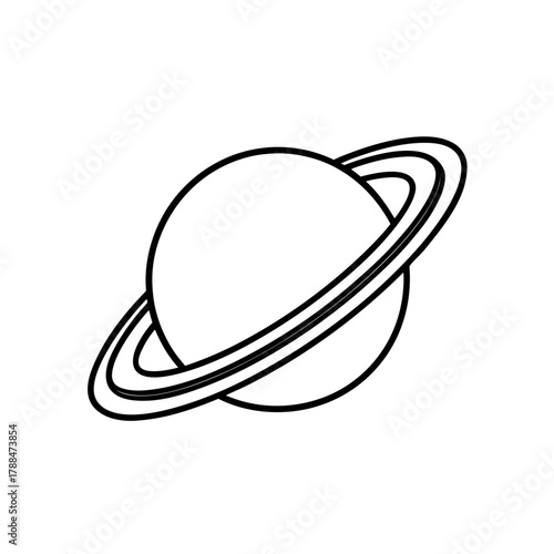 Outline drawing of a planet