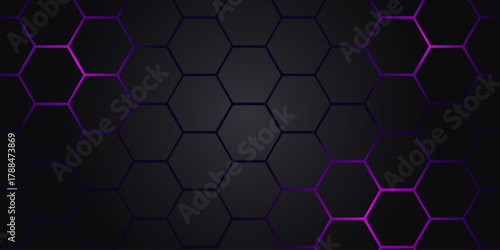 Hexagonal abstract technology background. electric glow hexagonal background. vector illustration.