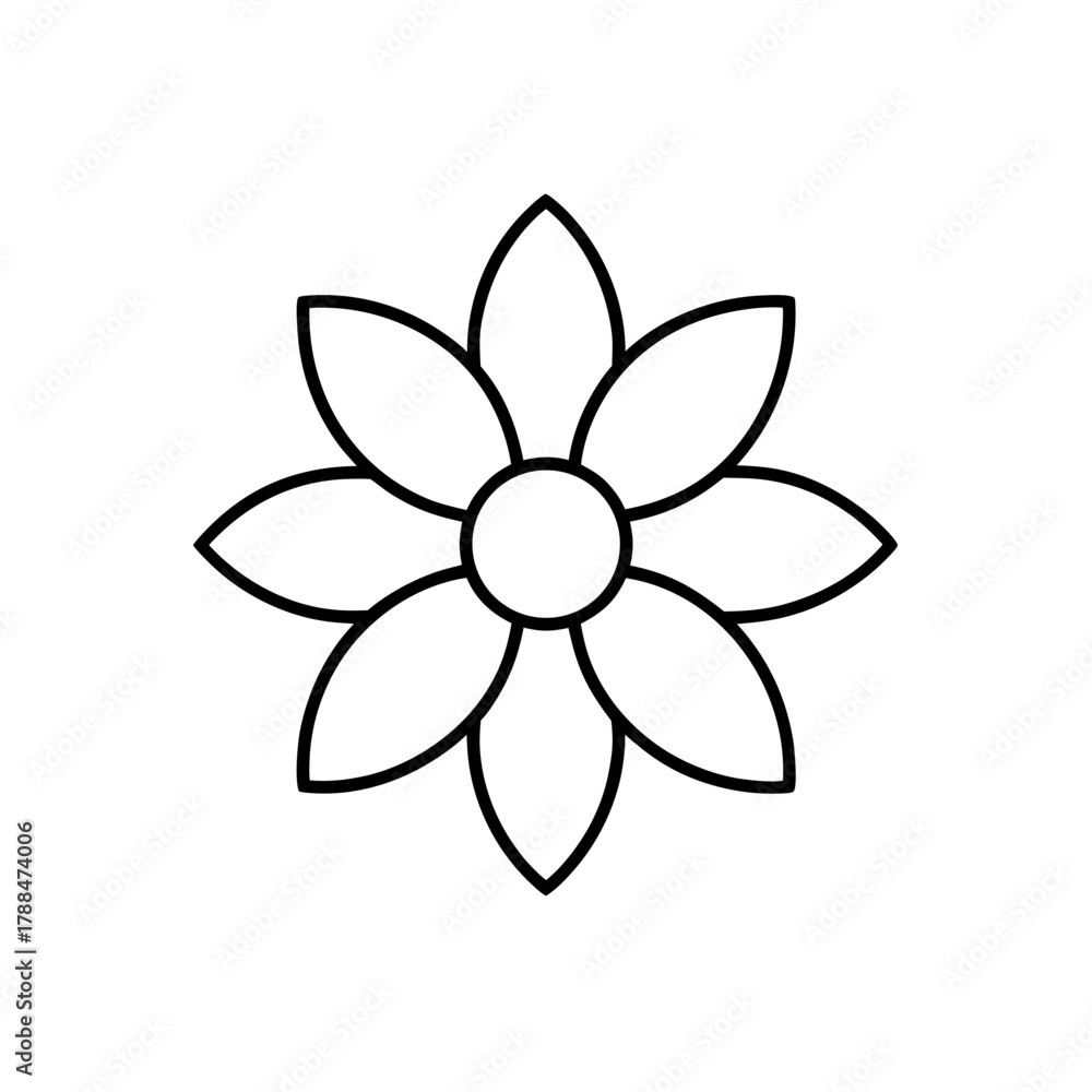 Obraz premium Simple flower outline drawing