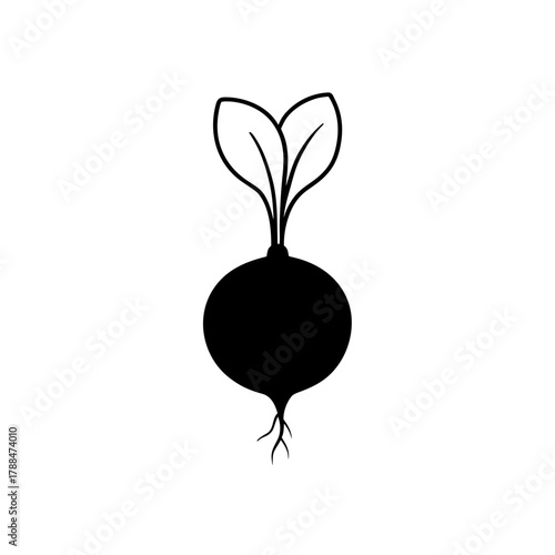 Silhouette of a root vegetable