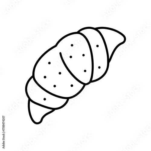 Outline drawing of a croissant