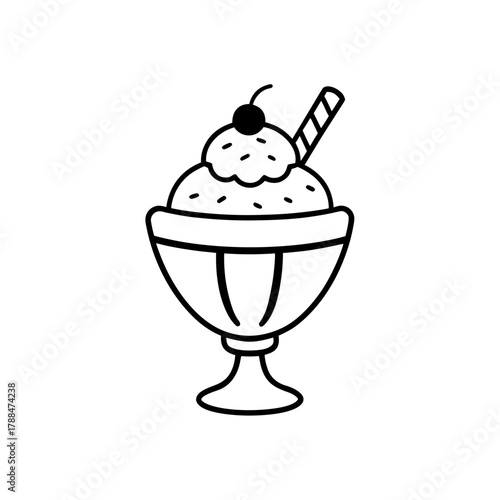 Ice cream sundae with a cherry