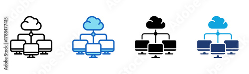 Cloud Network icon Multi Style Vector Illustration