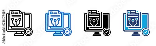 Digital Document icon Multi Style Vector Illustration