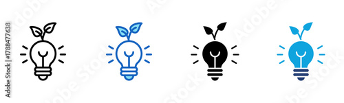 Eco Innovation icon Multi Style Vector Illustration