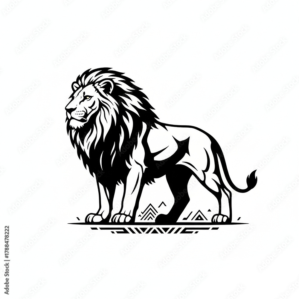 Obraz premium Different color African lion head 