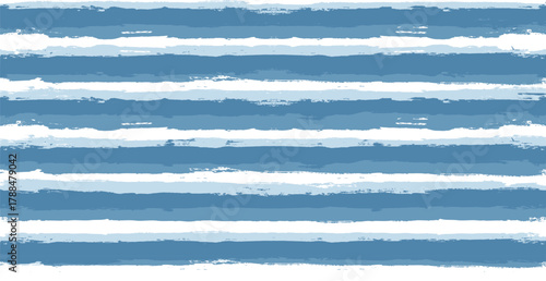 Blue stripes seamless pattern. Grunge lines print. Watercolor sea stripes background	