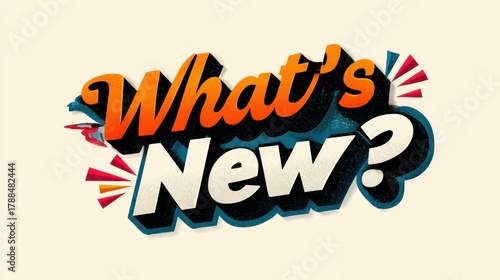 Text graphic design with question mark whats new concept design