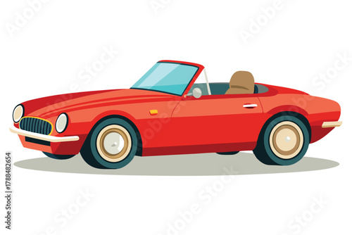 convertible car on white background