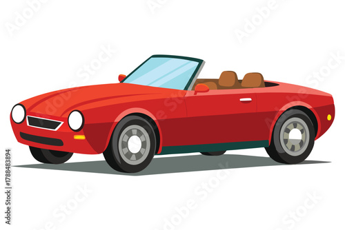 convertible car on white background