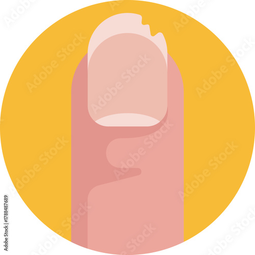 Illustration of a nail highlighting personal care and nail treatment themes.
